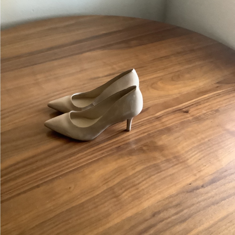 Italian Beige Patten Leather Pumps